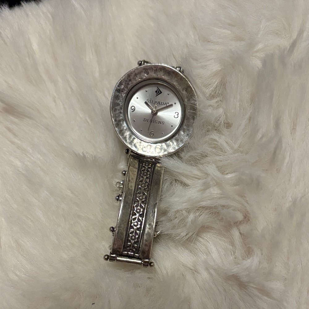Silpada Silver Floral-Engraved Women's Watch